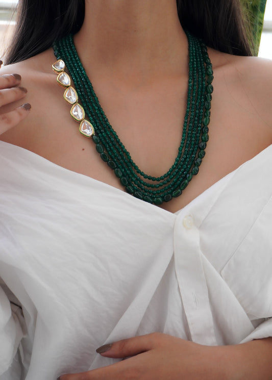 Riwaayat Layered Kundan and Stones Necklace