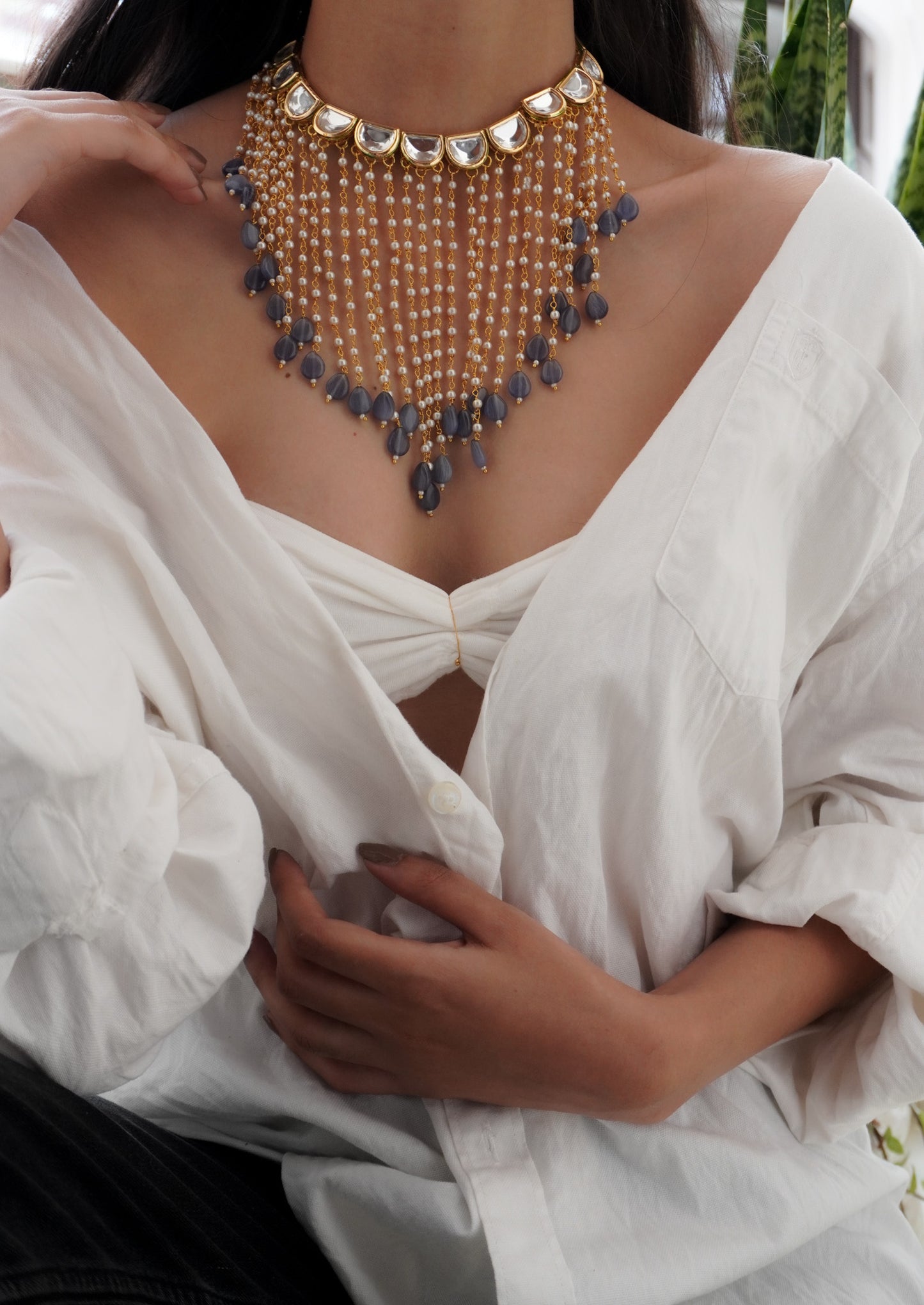 Nivara Kundan and Pearls Necklace