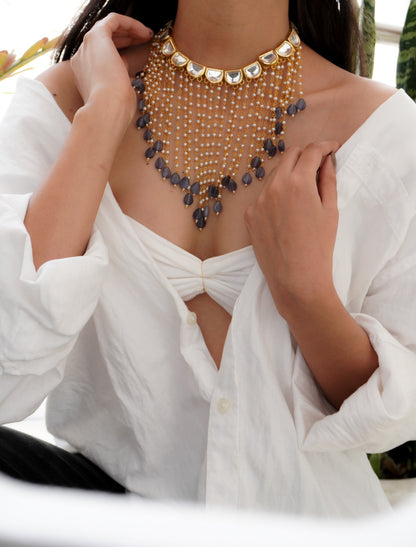 Nivara Kundan and Pearls Necklace