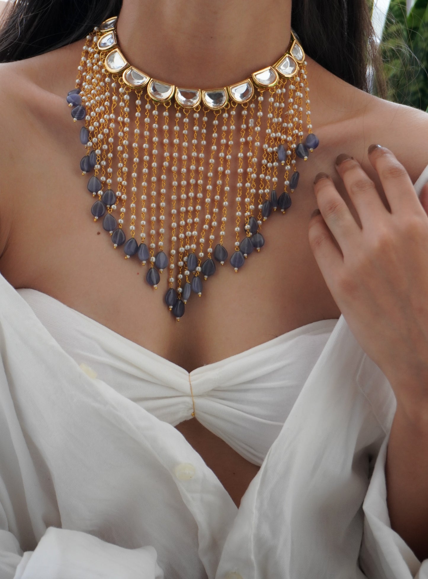 Nivara Kundan and Pearls Necklace