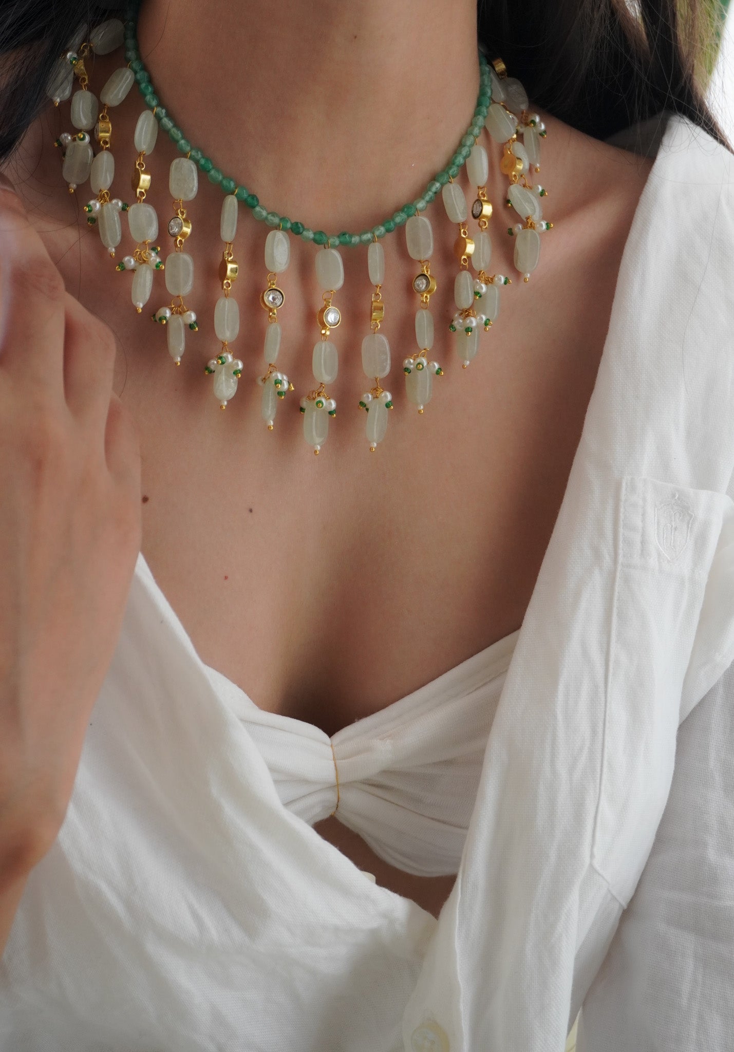 Avira Kundan and Stone necklace