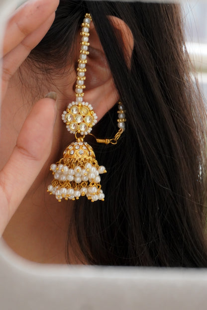 NoorBaali Kundan and Pearls Earrings