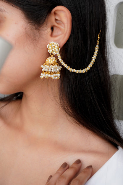 NoorBaali Kundan and Pearls Earrings