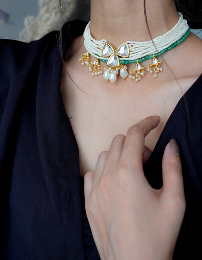 Ruhani Kundan and Pearls Necklace