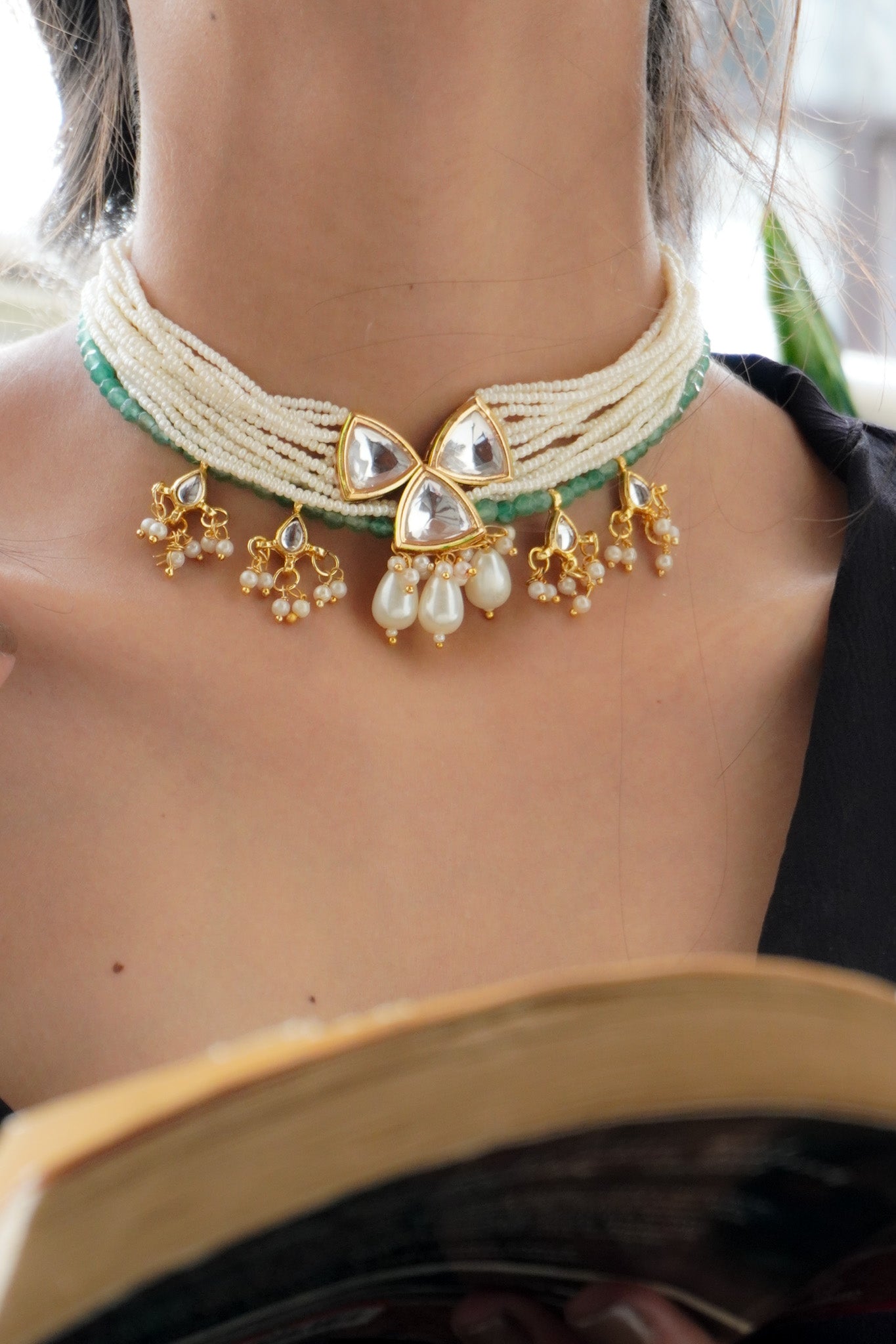 Ruhani Kundan and Pearls Necklace