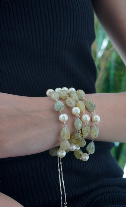 Nuraa Jade and Pearls Bracelet