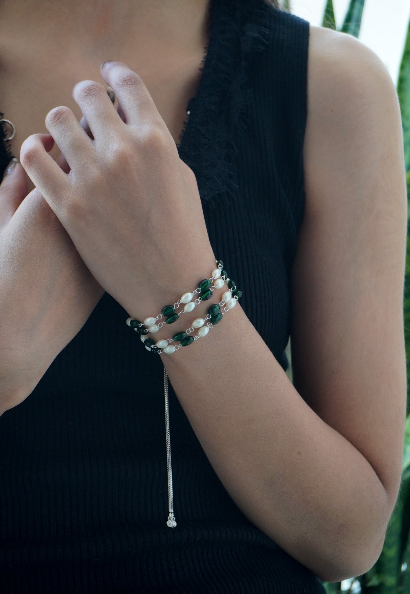 Nayra Stone And Pearls Bracelet