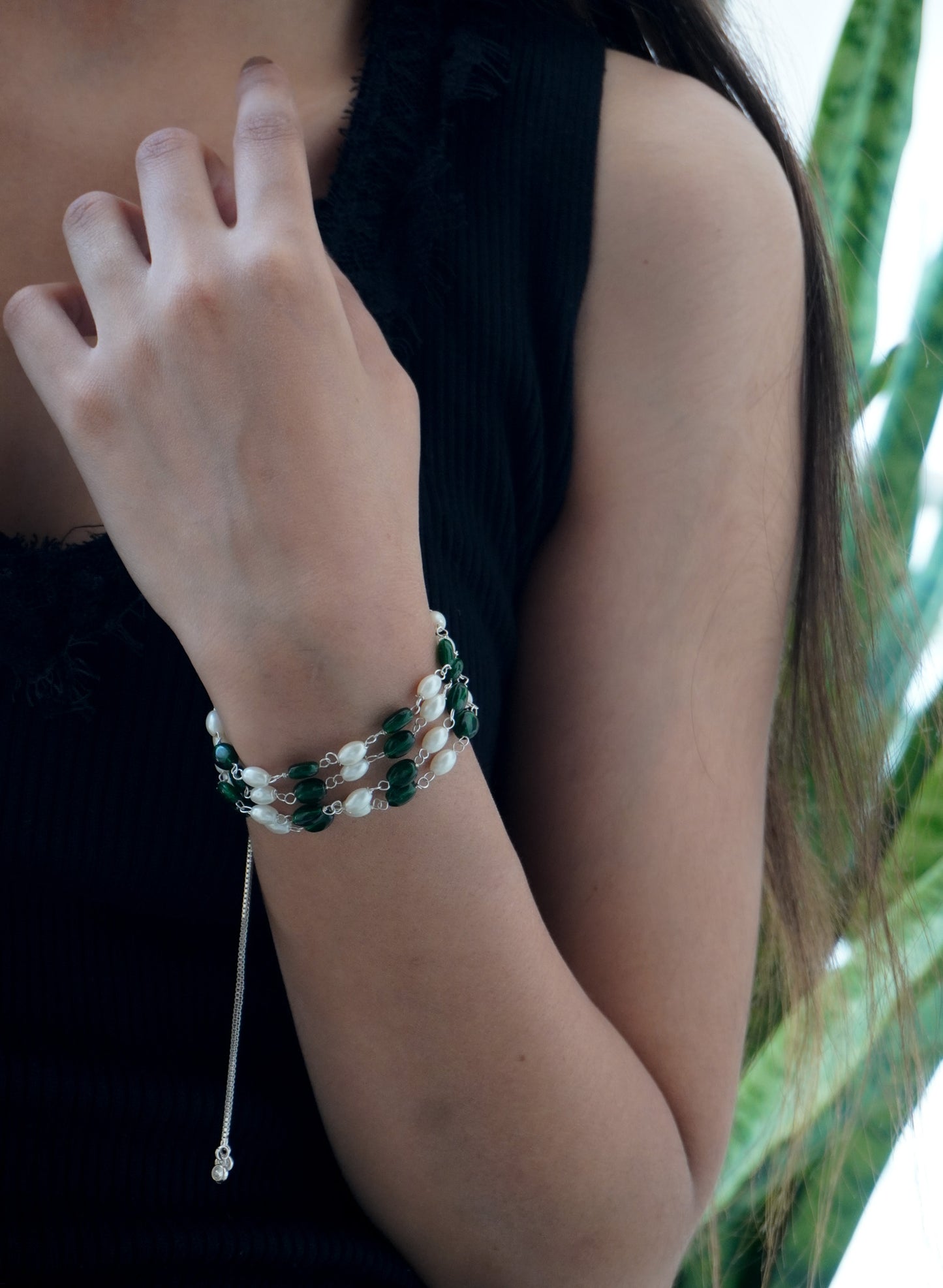 Nayra Stone And Pearls Bracelet