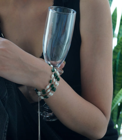 Nayra Stone And Pearls Bracelet