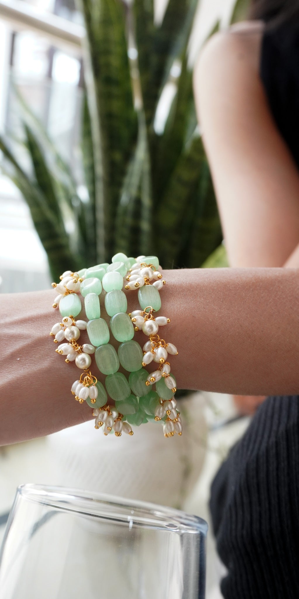 Elvara Stones and Pearls Bracelet