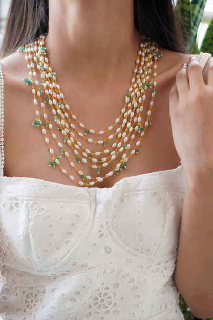 RuhKira Pearls and Stone Necklace