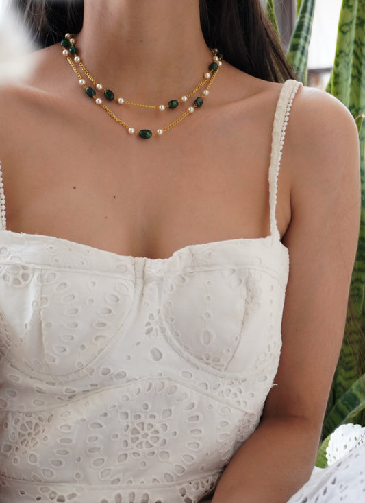 Ziyaara Pearls and Stone Necklace