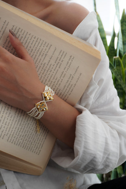 Sumaiya Kundan and Pearls Bracelet