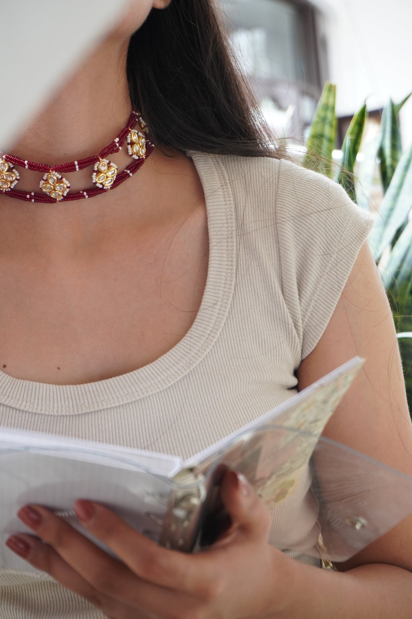 Saisha Red Kundan Necklace