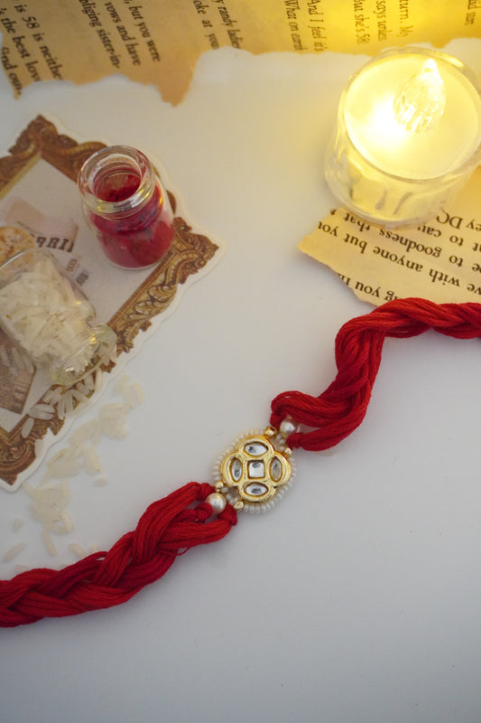 Sibling Spark Kundan Rakhi