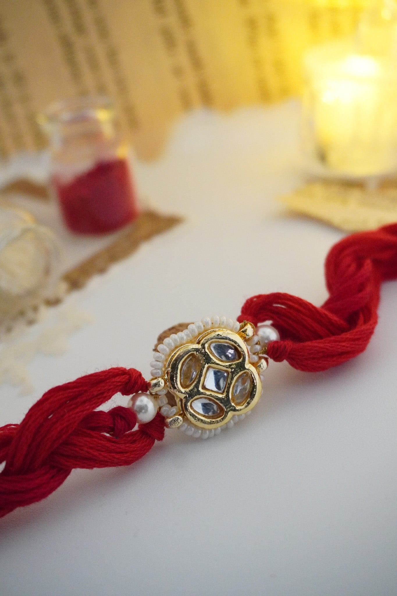 Sibling Spark Kundan Rakhi