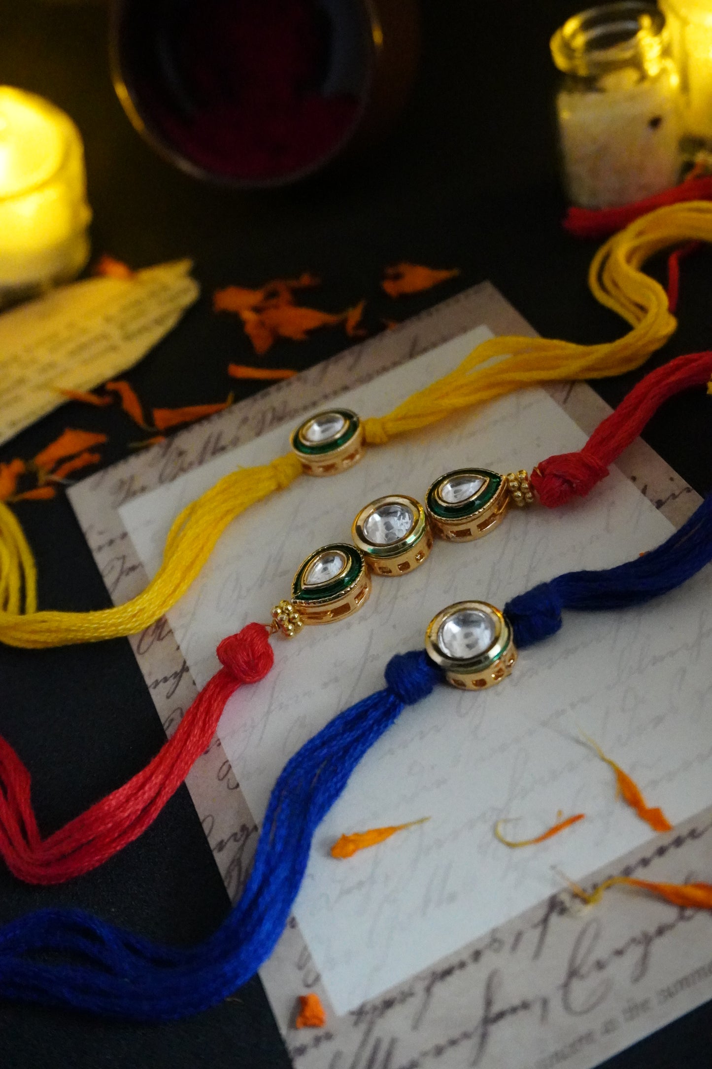 Sneh Kundan Rakhi Set