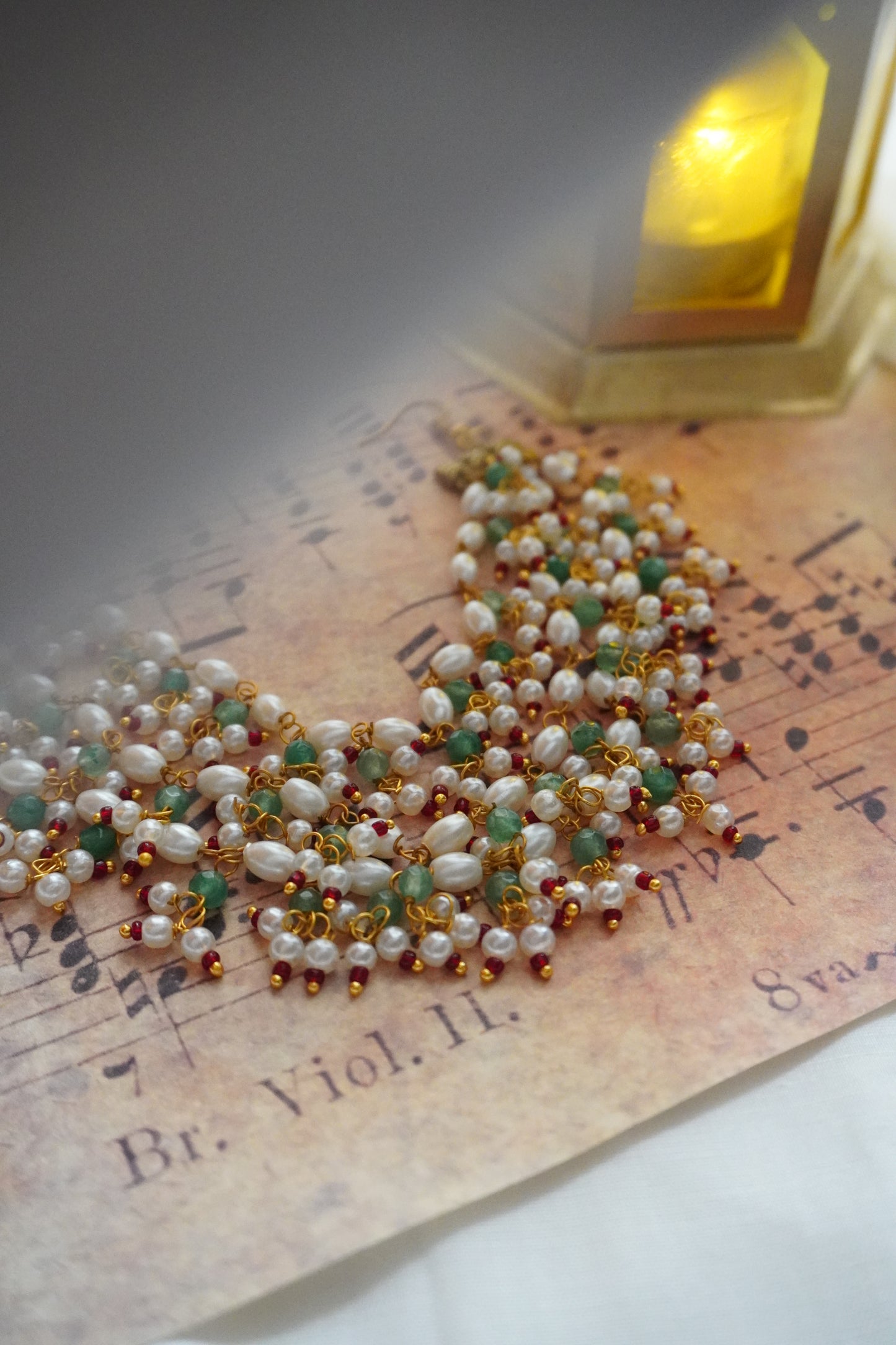 Ratna Stones and Pearls Hair Accessory