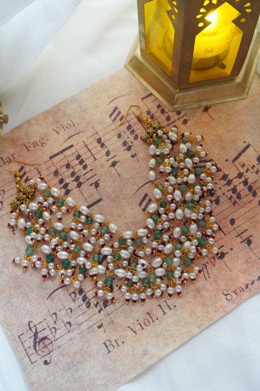 Ratna Stones and Pearls Hair Accessory