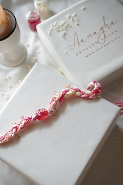 Abha Pink Kundan Rakhi