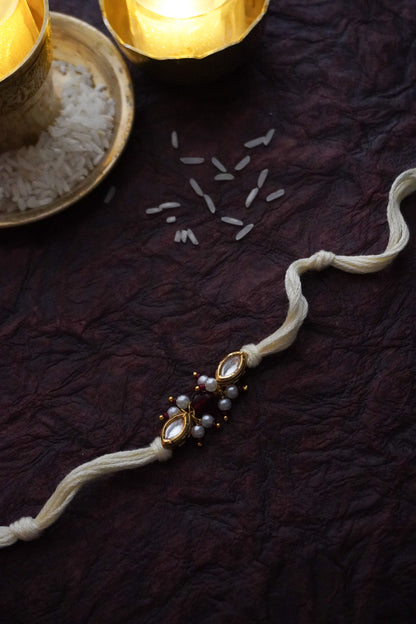 Samisha Kundan and Pearls Rakhi