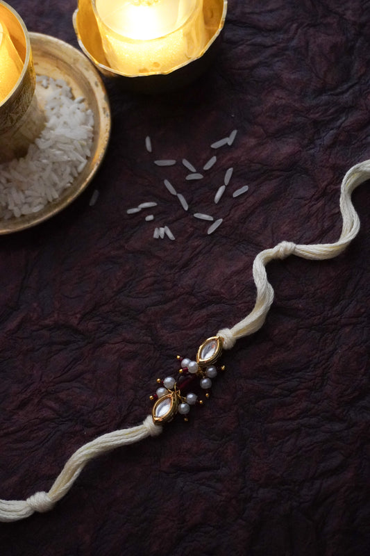 Samisha Kundan and Pearls Rakhi