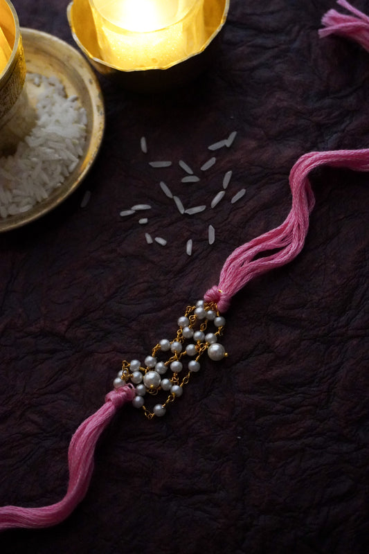 Suhana Pink Pearls Rakhi