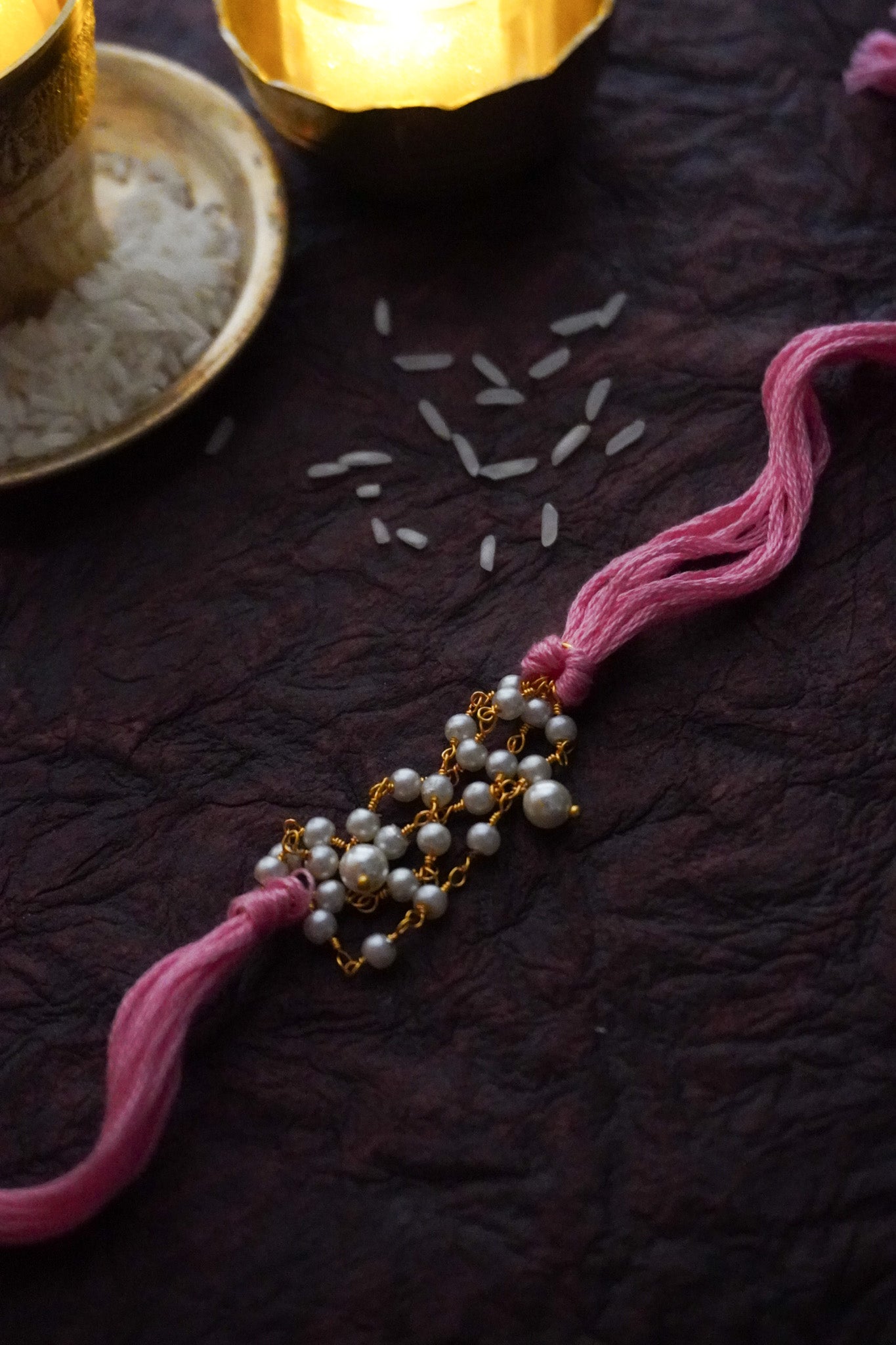 Suhana Pink Pearls Rakhi