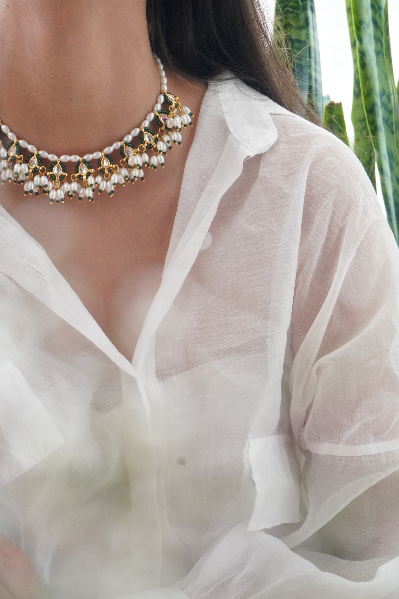 NoorKriti Kundan and Pearls Necklace