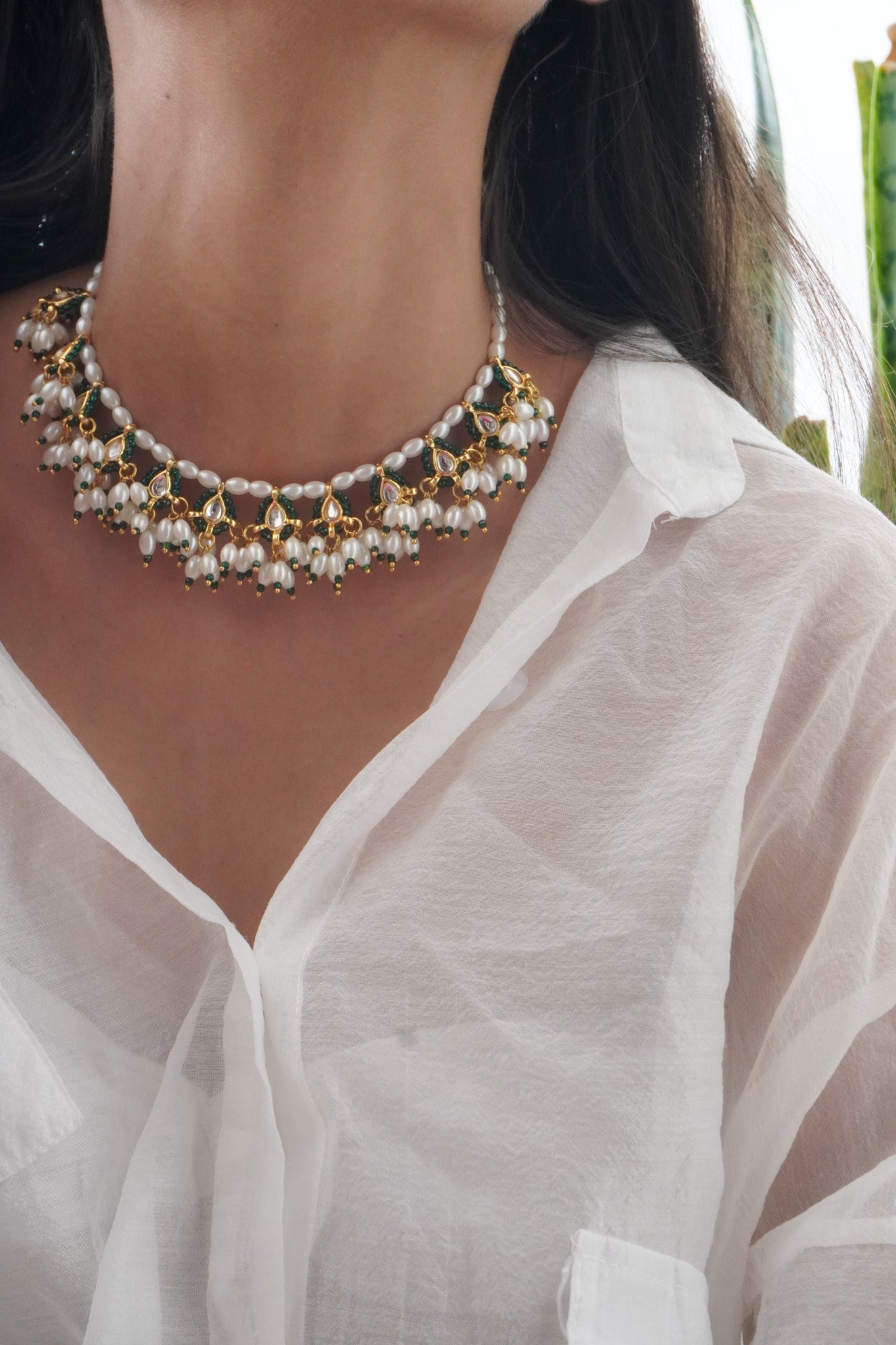 NoorKriti Kundan and Pearls Necklace