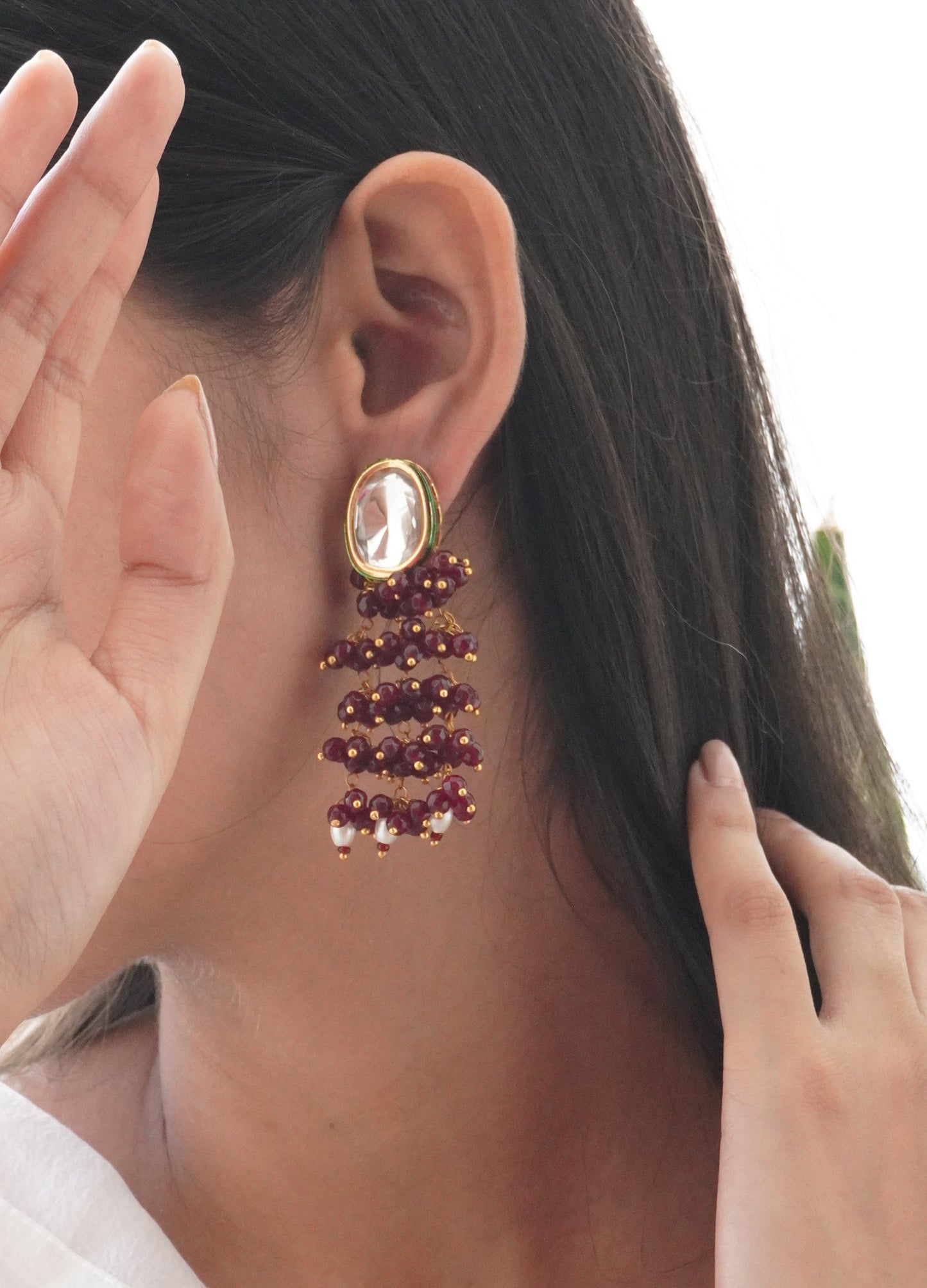 RitiRivaaz Kundan and Stones Earrings