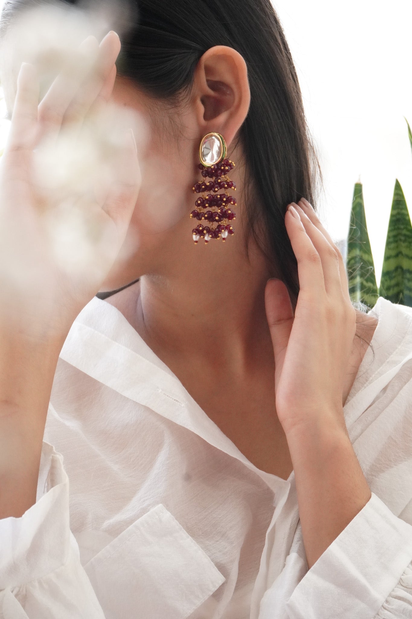 RitiRivaaz Kundan and Stones Earrings