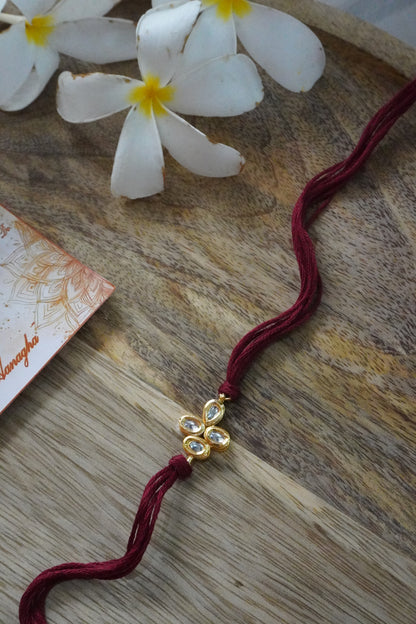 Tanvi Kundan Red Rakhi