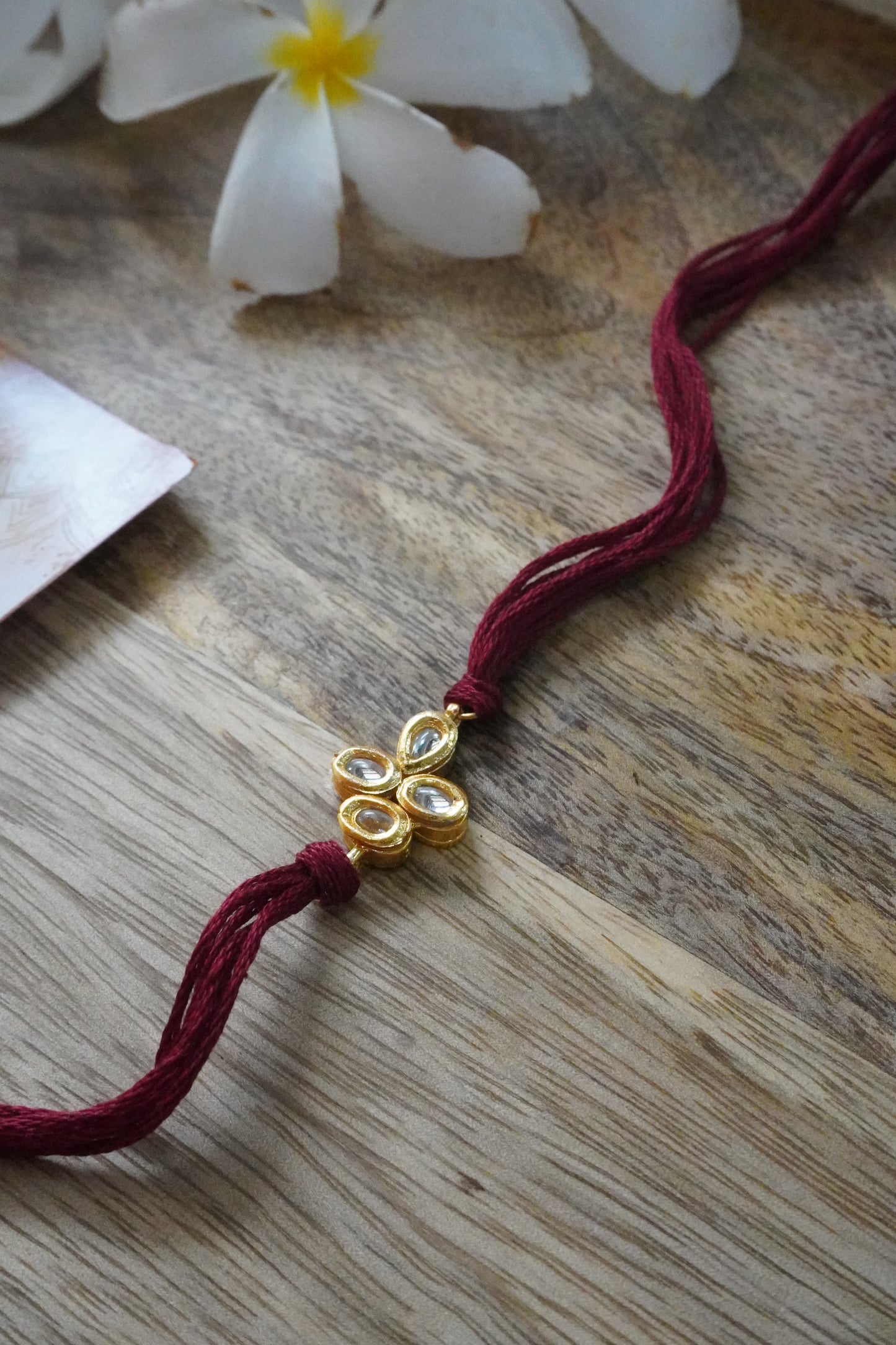 Tanvi Kundan Red Rakhi