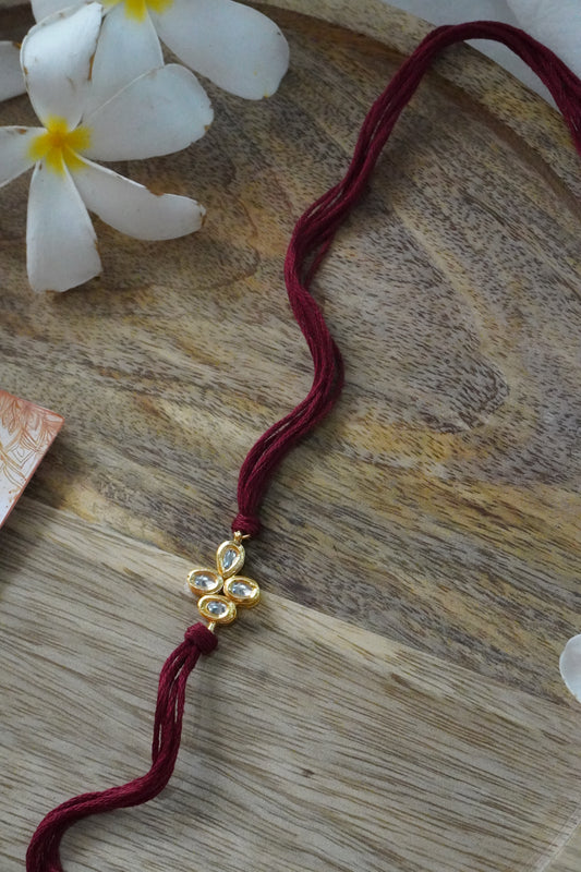 Tanvi Kundan Red Rakhi