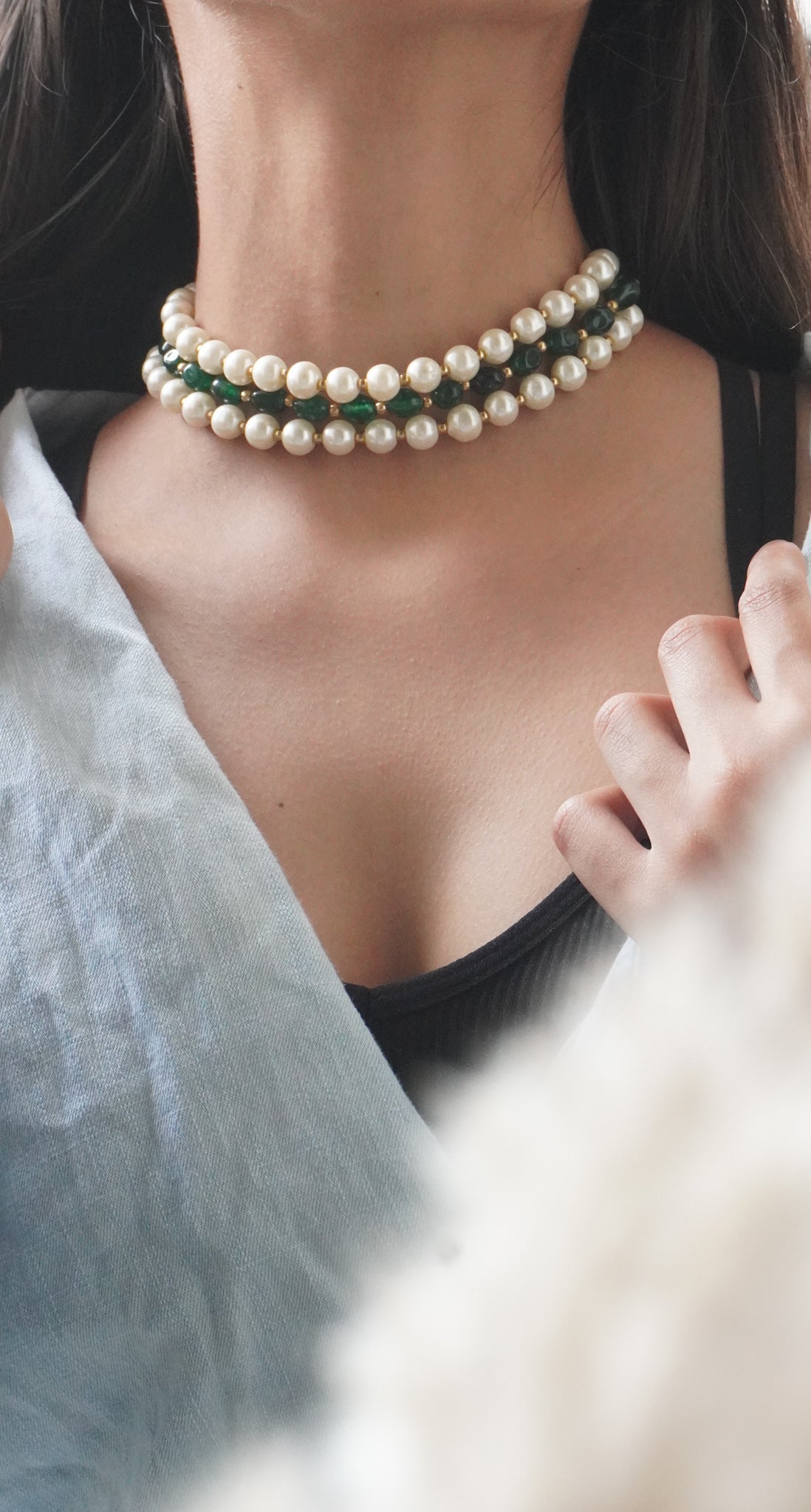 Luna Stones and Pearls Necklace