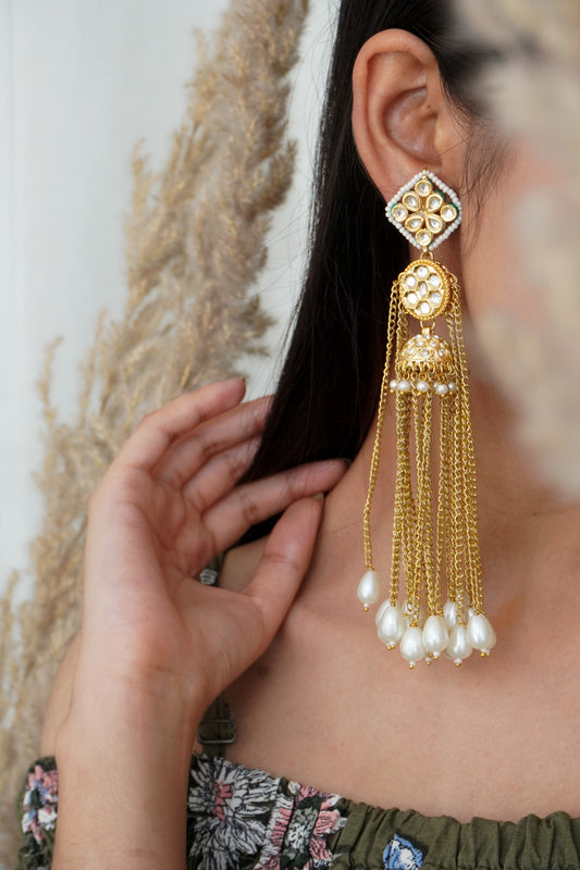Raabta Kundan and Pearls Earrings