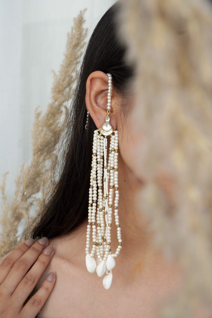 Metali Kundan and Pearls Earrings