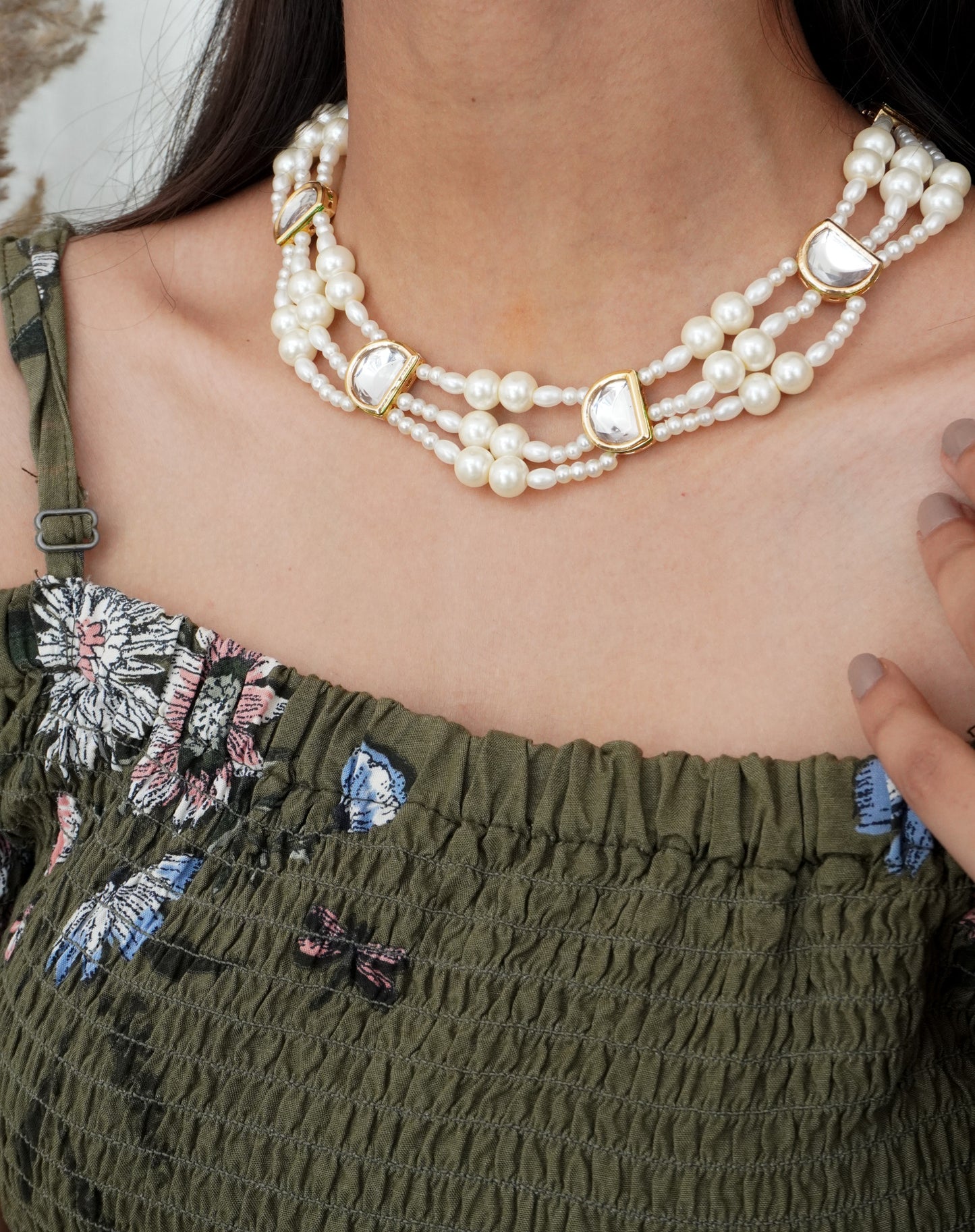 Saanjh Kundan and Pearls Necklace