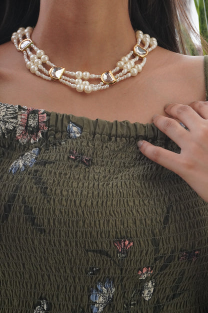 Saanjh Kundan and Pearls Necklace