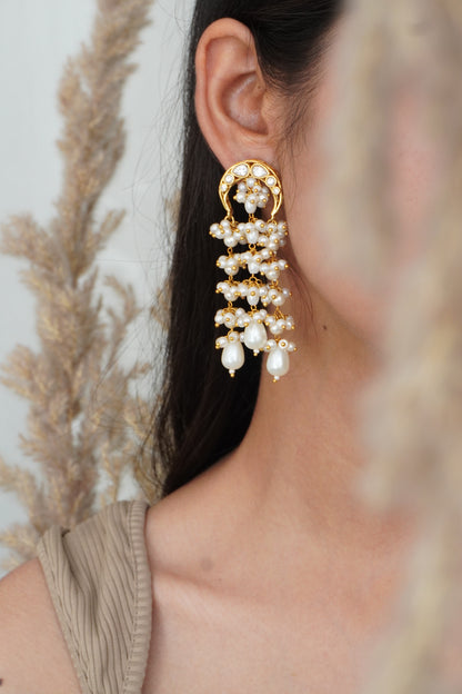 Pranika Kundan and Pearls Earrings
