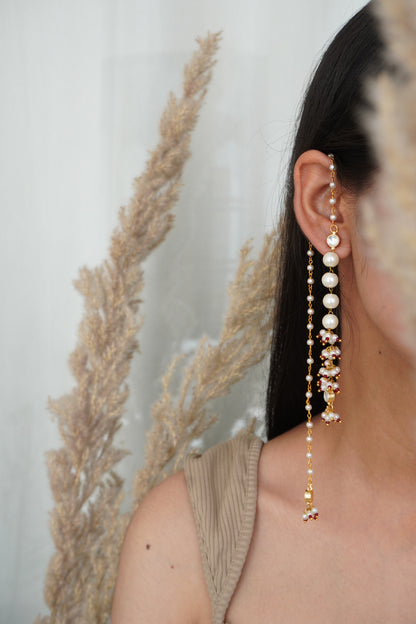 Vilakshana Kundan and Pearls earrings