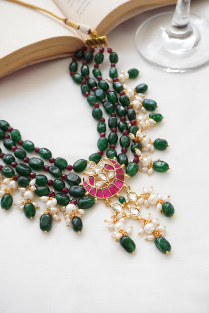 Rani Kundan and Pearls Necklace