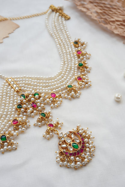 Gulnaz Kundan and Pearls Matha Patti