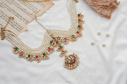 Gulnaz Kundan and Pearls Matha Patti