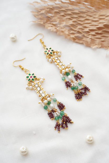 Ziya Kundana and Stones Earrings
