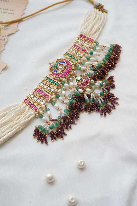 Gulzar Kundan and Pearls Necklace