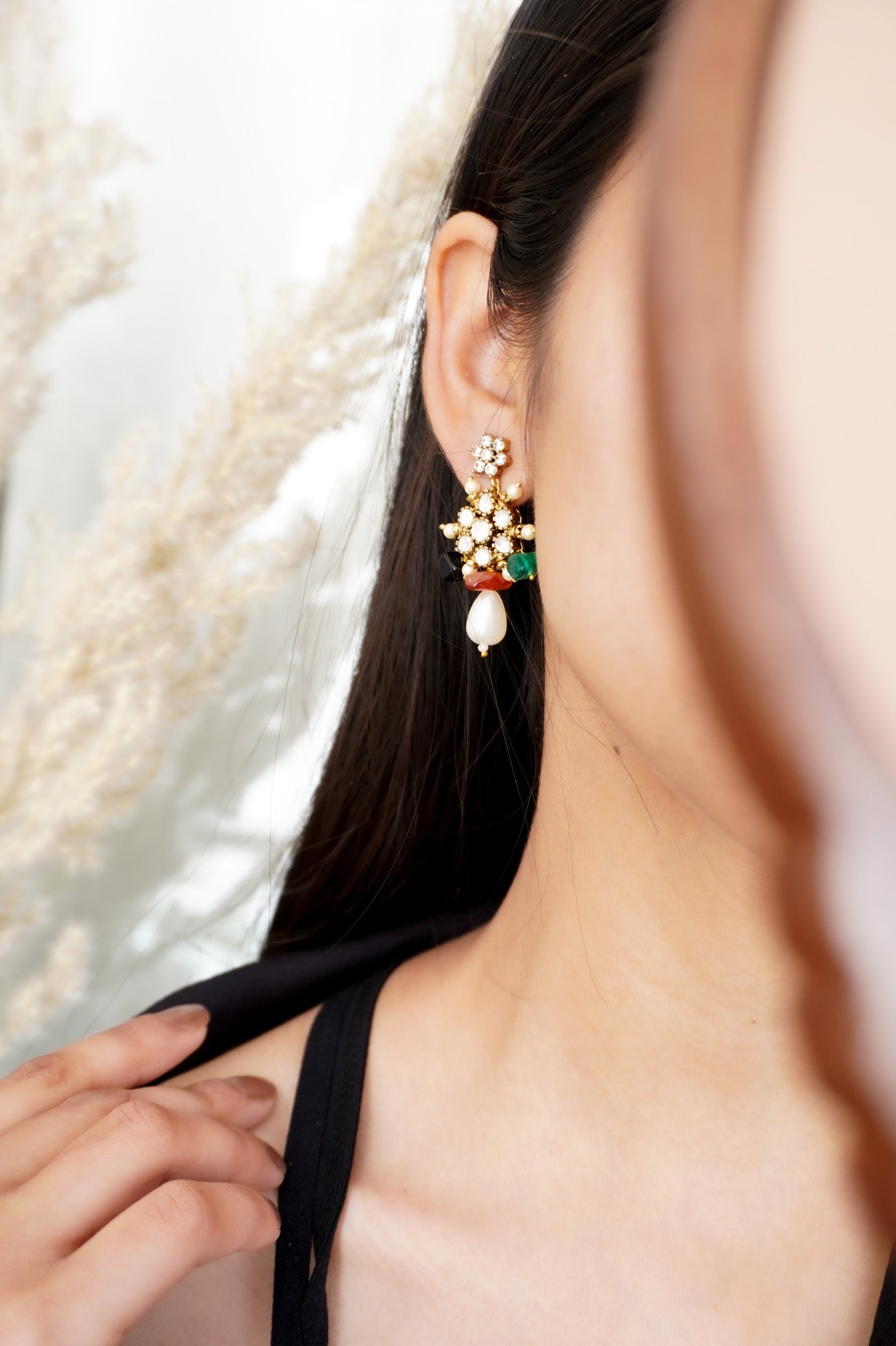 Flourine Floral Multicolored Earrings