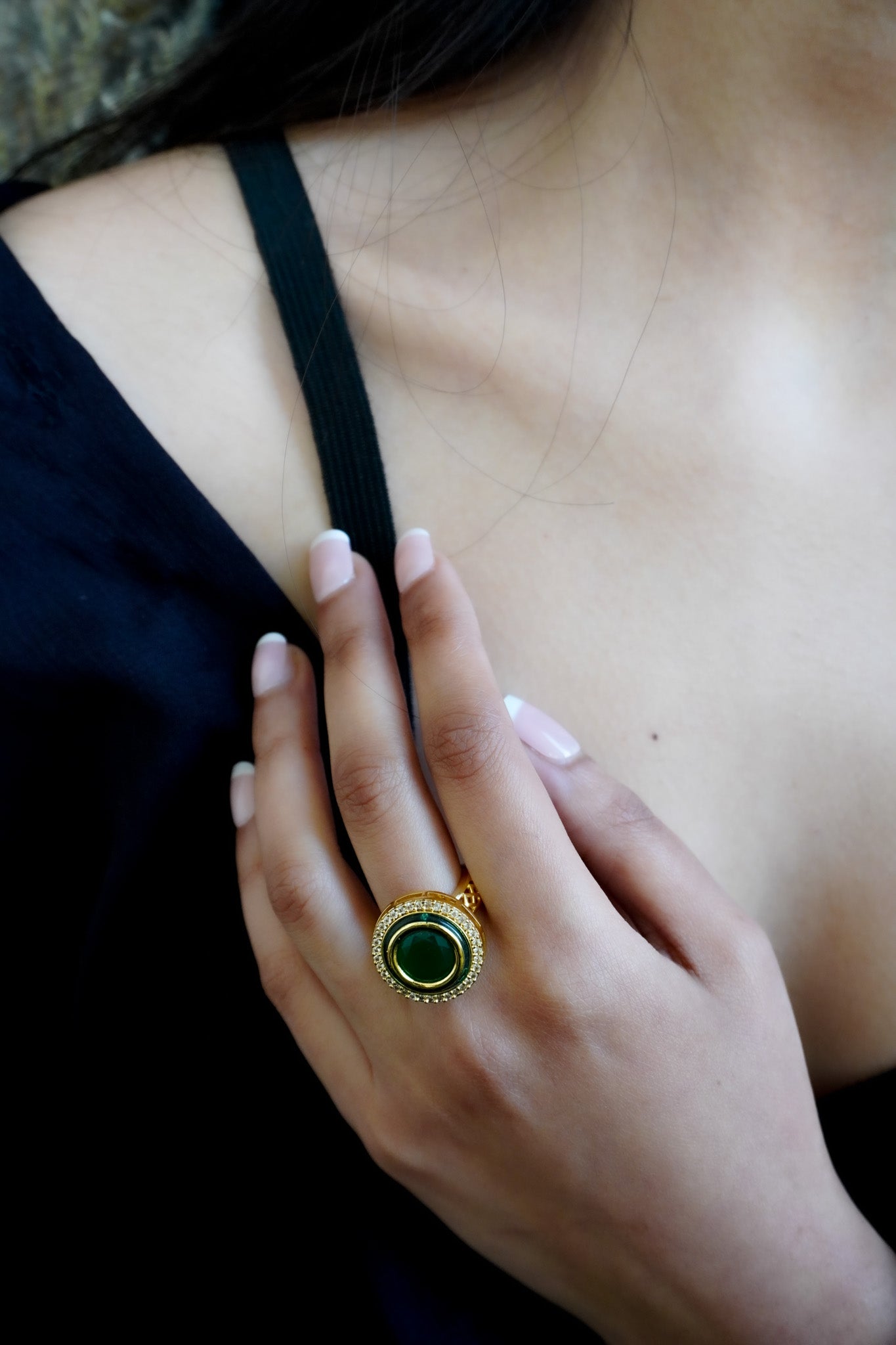 Jasmine Green Stone Ring