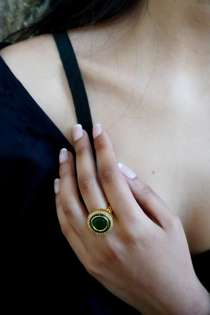 Jasmine Green Stone Ring